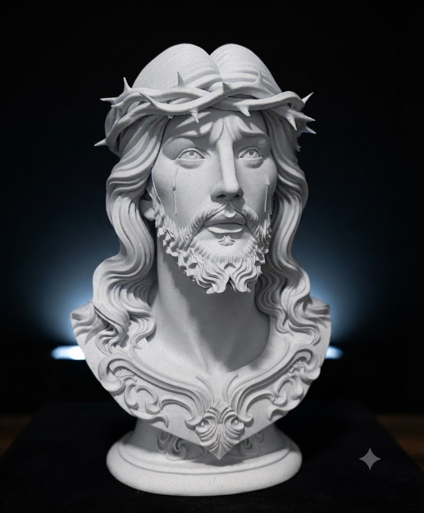 Busto de Jesus Cristo em lágrimas